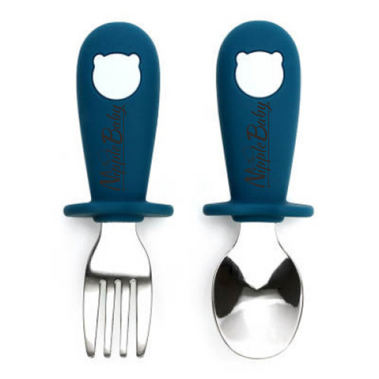 Set 2 tacamuri din silicon - NippleBaby - Albastru mat