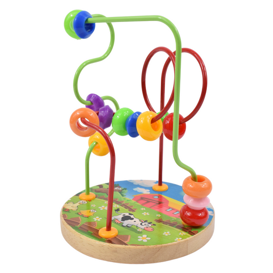 Jucarie Montessori interactiva si educativa, labirint motricitate, model ferma, 10.5x16cm