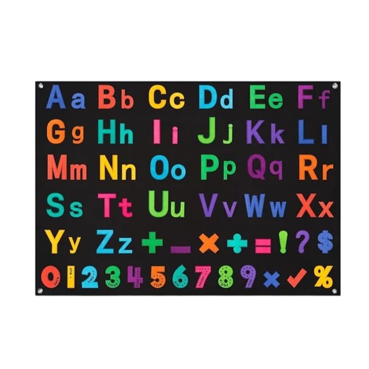 Plansa de perete invatam alfabetul, sistem de prindere cu scai 75x104 cm