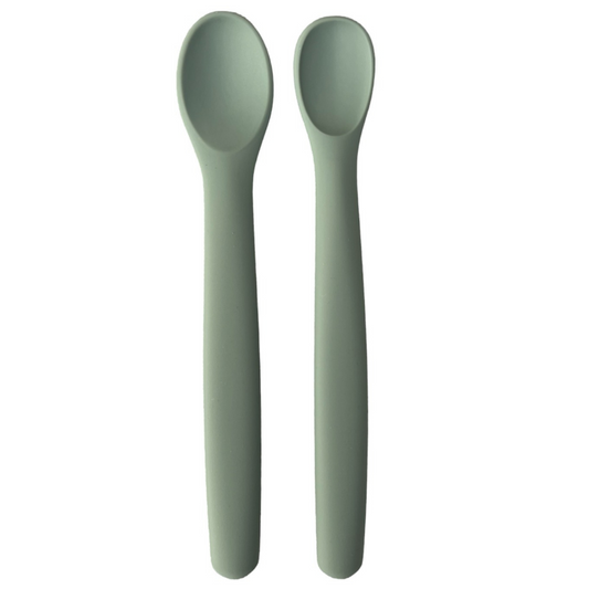 Set tacamuri cu doua lingurite modulare, Verde mat