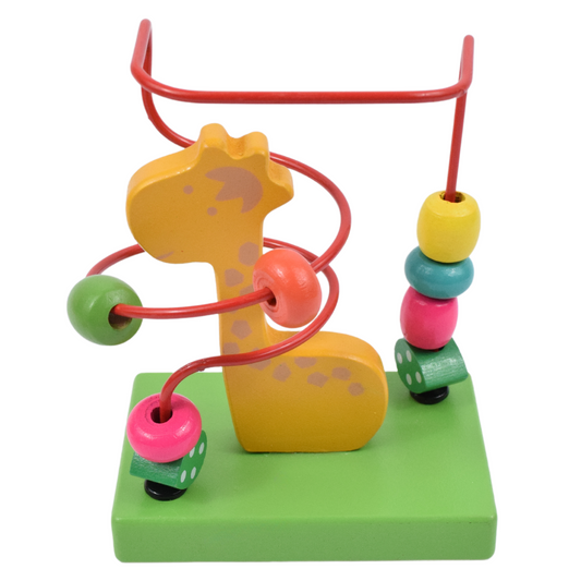 Jucarie Montessori interactiva si educativa, labirint motricitate, model girafă, 9.8x6.5x13.5cm