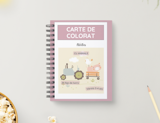 Carte de colorat cu animale,31 fișe de lucru, vârsta 2-4 ani