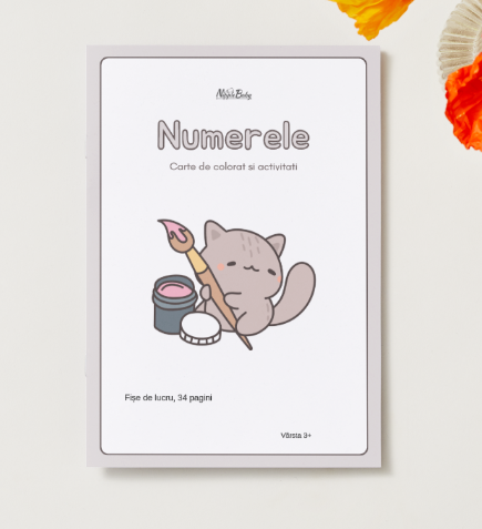 Numerele, Carte de activitati, 34 fise de lucru, varsta 3 ani