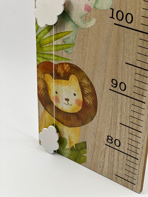 Riglă de măsurare a înălțimii cu desene animate si cleme pentru poze, 70x20cm