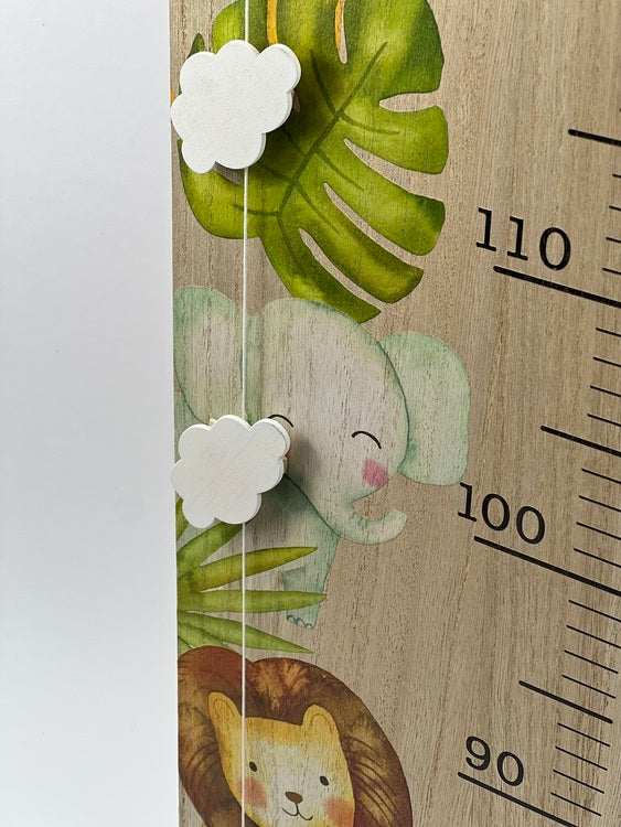 Riglă de măsurare a înălțimii cu desene animate si cleme pentru poze, 70x20cm