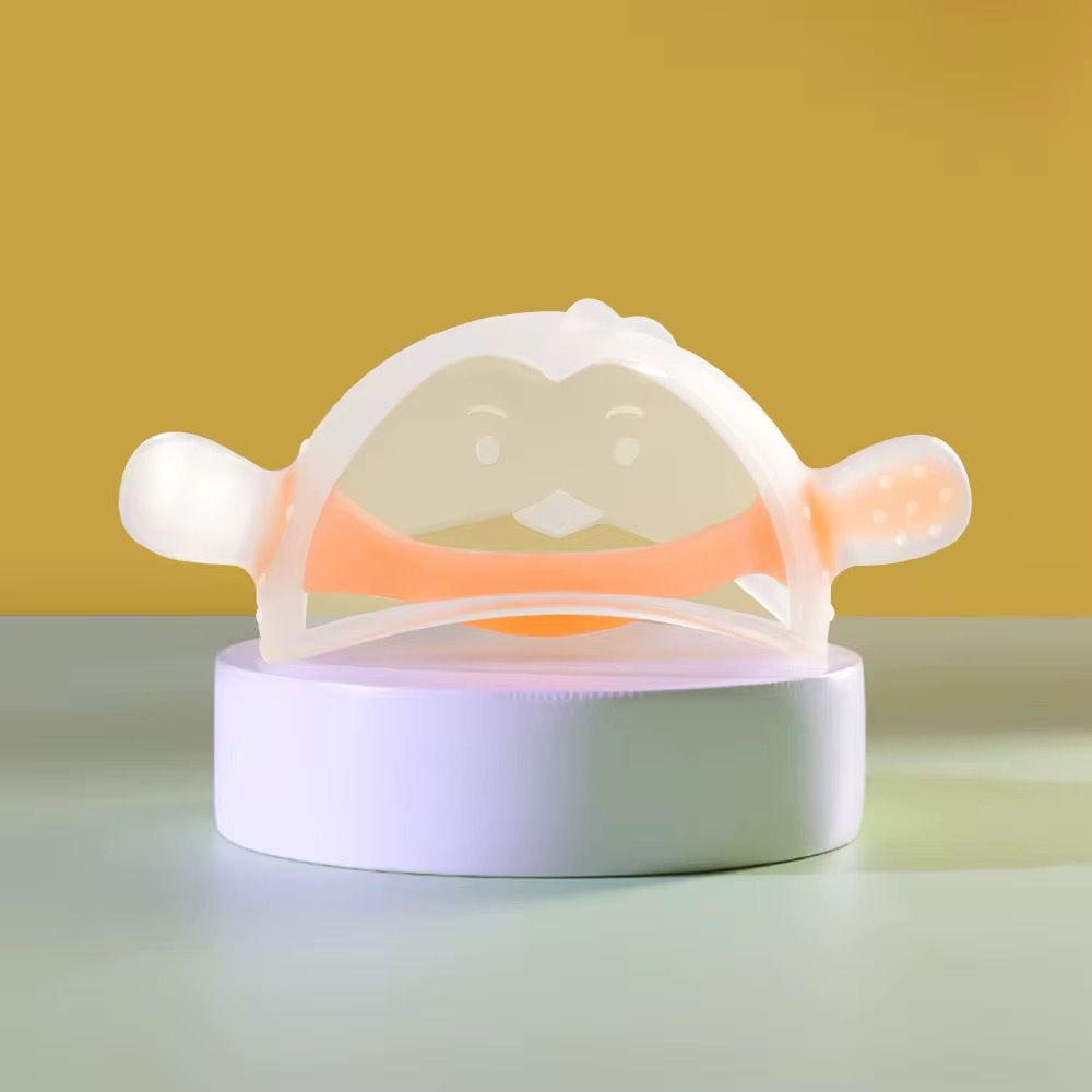 Jucarie dentitie NippleBaby din silicon alimentar in forma de mamelon, culoare portocaliu