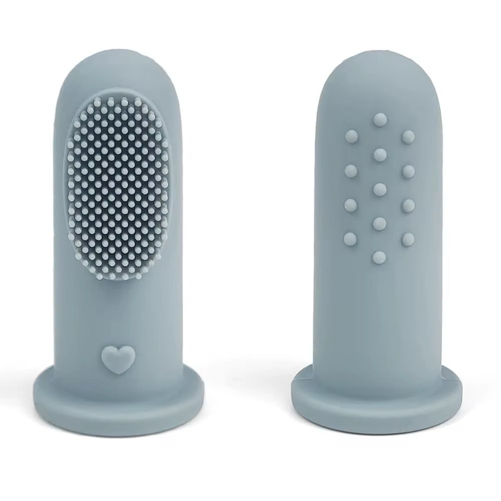 Set periuta de dinti si degetar pentru igiena dentara , Culoare dusty blue
