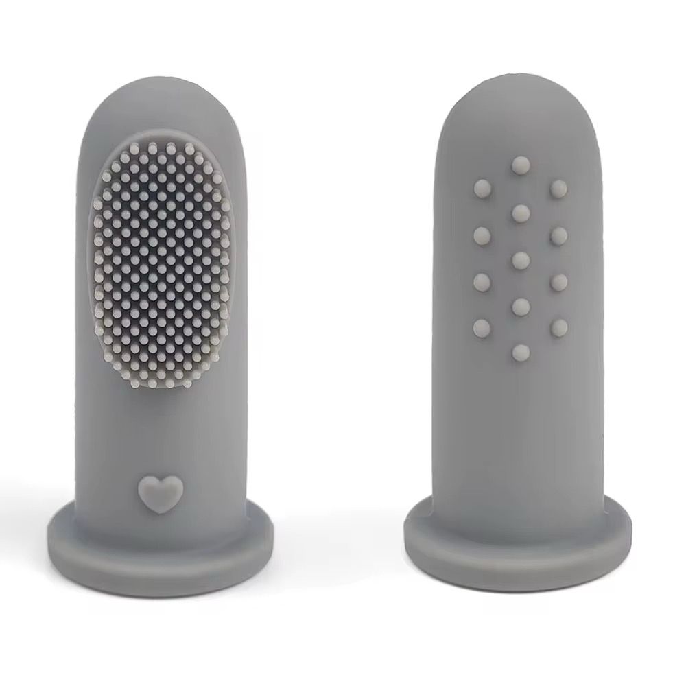 Set periuta de dinti si degetar pentru igiena dentara , Culoare gri