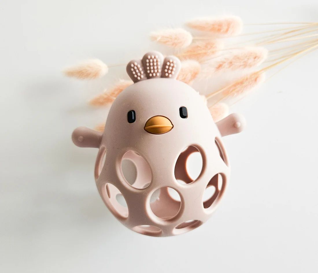 Jucarie dentitie NippleBaby,culoare roz pudrat