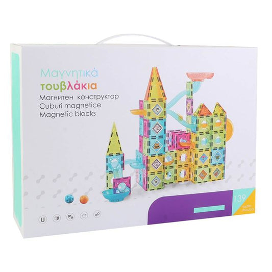 Set inteligent de constructie magnetic cu 139 piese colorate, NippleBaby