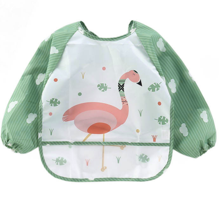 Baveta impermeabila cu maneci lungi - model flamingo