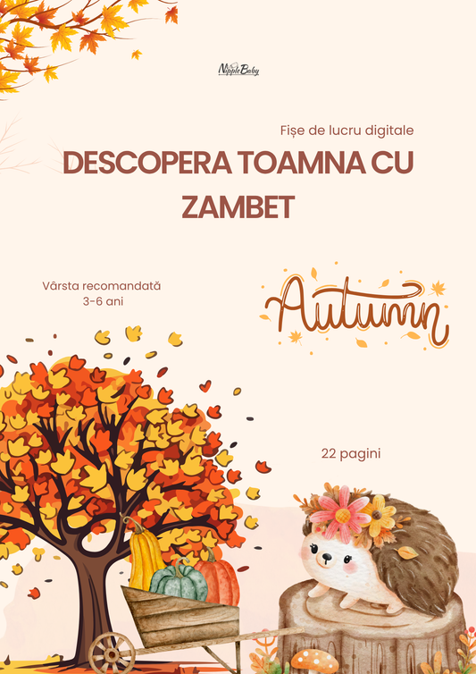 Descopera toamna cu zambet, 22 fise de lucru, varsta 3 +
