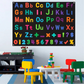 Plansa de perete invatam alfabetul, sistem de prindere cu scai  75x104 cm