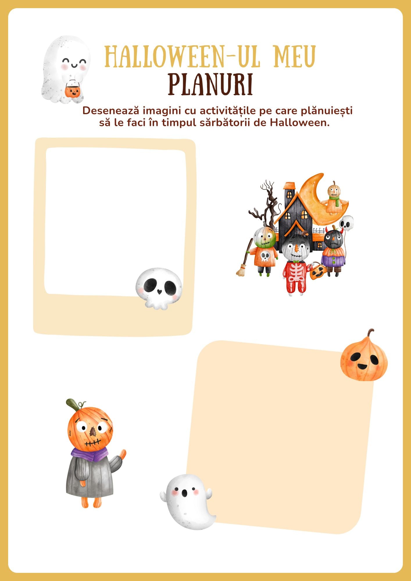 Halloween, Caiet de activitati pentru copii, 4+, 21 pagini pdf