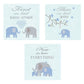 Canvas Decorativ Elefant albastru 25x25cm - 3buc