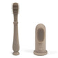 Set periuta de dinti si degetar pentru igiena dentara , Culoare crem