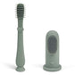 Set periuta de dinti si degetar pentru igiena dentara , Culoare verde mat