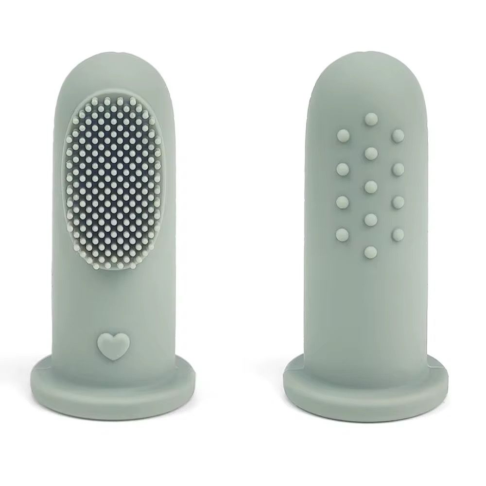 Set periuta de dinti si degetar pentru igiena dentara , Culoare verde mat